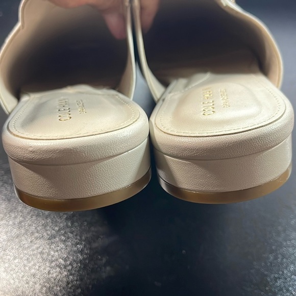 NWOT Cole Haan “The Grand” Slip- On Mule. Leather Size 9.5. Cream & Snake Print - Picture 10 of 15